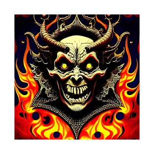 Devil Demon Satan Lucifer Fire Biker Flames Goth T-Shirt