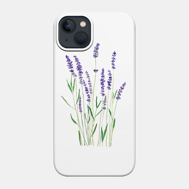 purple lavender flower watercolor painting - Flower - Phone Case