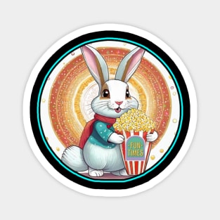 Rabbit and popcorn Magnet