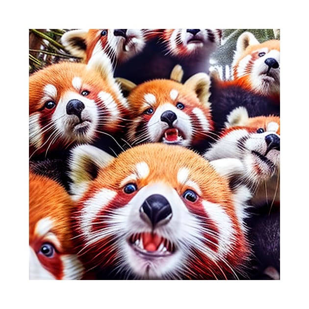 Red Panda Lesser Wild Nature Funny Happy Humor Photo Selfie by Cubebox