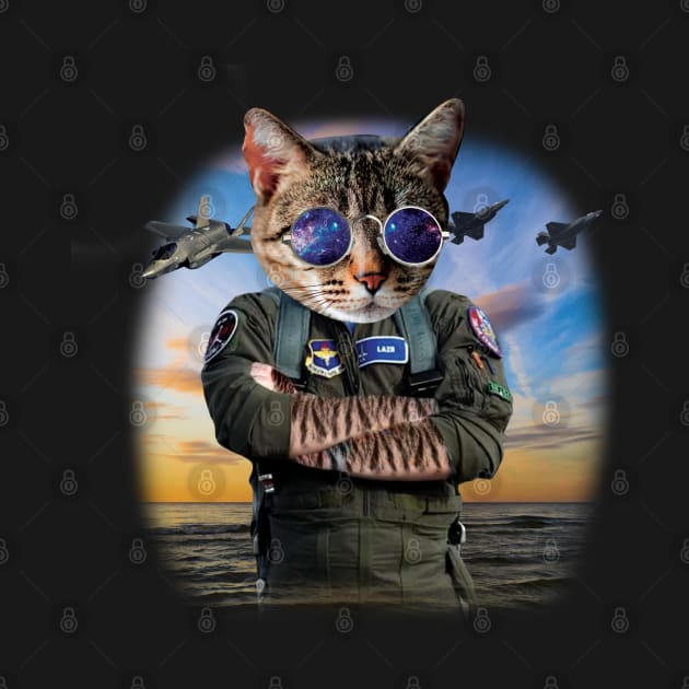 Funny Cat Airforce Pilot Gift F22 Raptor Pilot by woormle