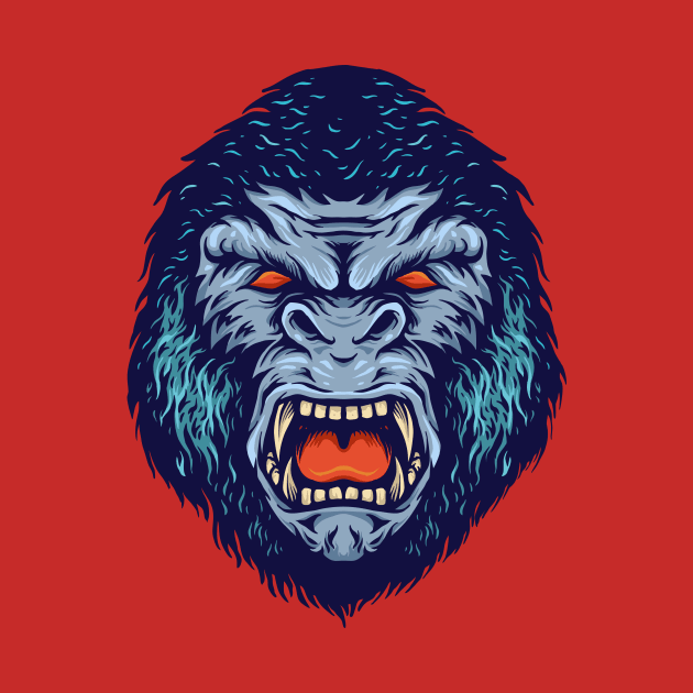 Angry Gorilla Head by SLAG_Creative