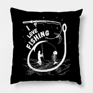 Fishing her favourite she loves it adventure fishing oil Pillow