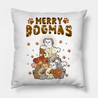 Merry Dogmas Funny Christmas Sweater Pillow