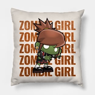 Zombie Girl Creepy Scary Kawaii Zombie Cute Halloween Outfit Pillow