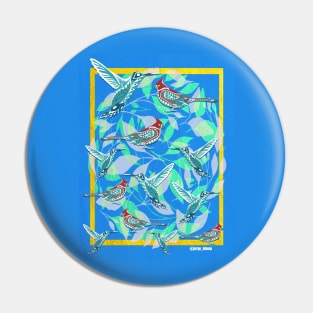 hummingbirds and blue cardinals in lovely wallpaper ecopop Pin