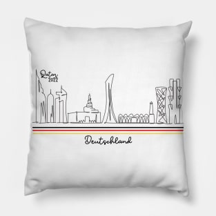 Doha Skyline - Qatar 2022 - Deutschland Pillow