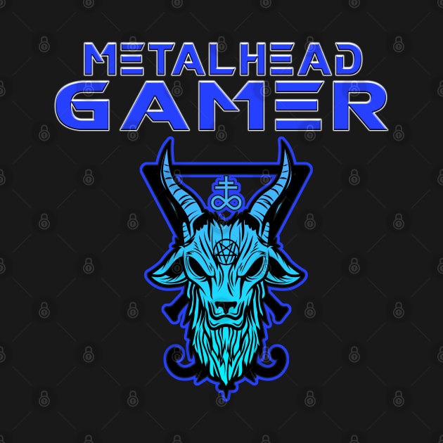 Metalhead Gamer Baphomet Blue by Shawnsonart