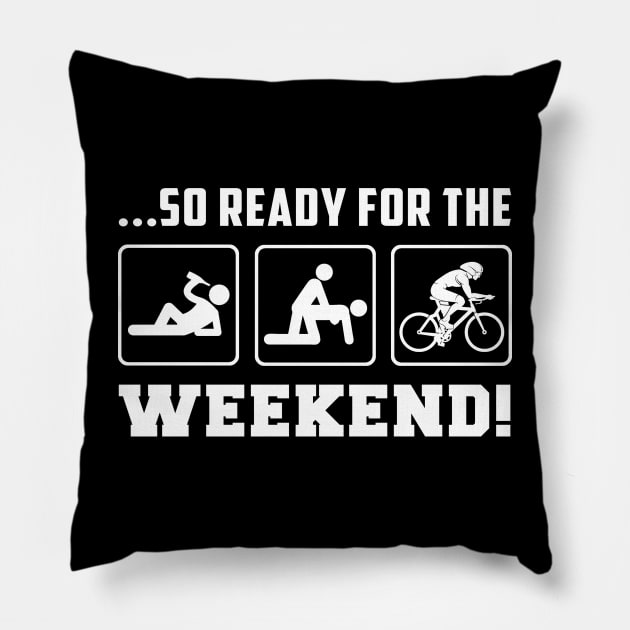 Pedal & Party: Beer Cycling Weekend Tee for Two-Wheeled Fun! Pillow by MKGift