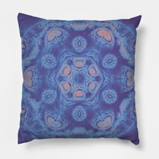 Ultra-violet kaleidoscope mandala with fractal texture Pillow