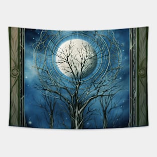 Silvered Moonlight Embroidery Tapestry