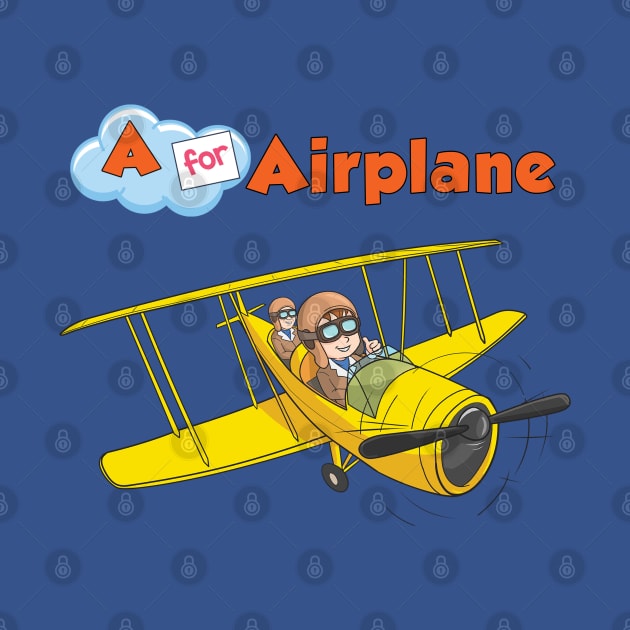 A for Airplane | Biplane Kids Teeshirt | Toddler Birthday Gift by ScottyClub