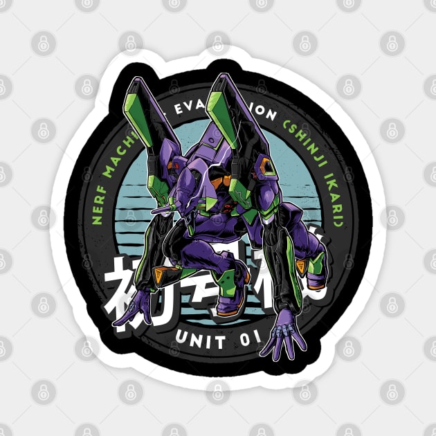 Evangelion Unit 01 Badge Magnet by kimikodesign