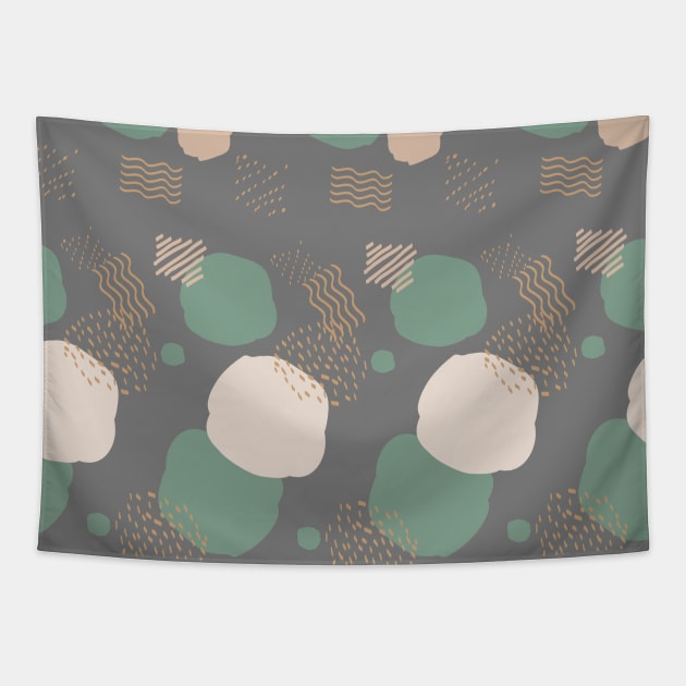 Abstract stroke shape pattern with dark grey background Tapestry by iorozuya