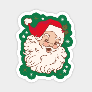 Retro Santa Claus Mid Century Modern Magnet