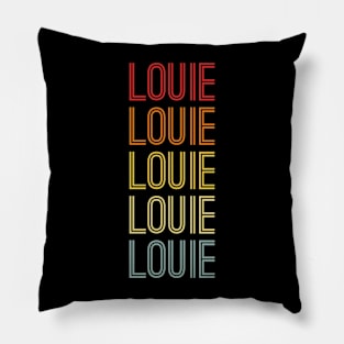 Louie Name Vintage Retro Pattern Pillow