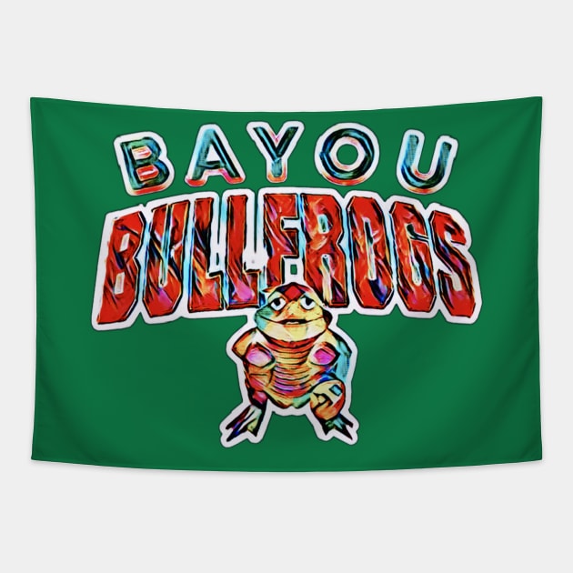 Bayou Bullfrogs Baseball Tapestry by Kitta’s Shop