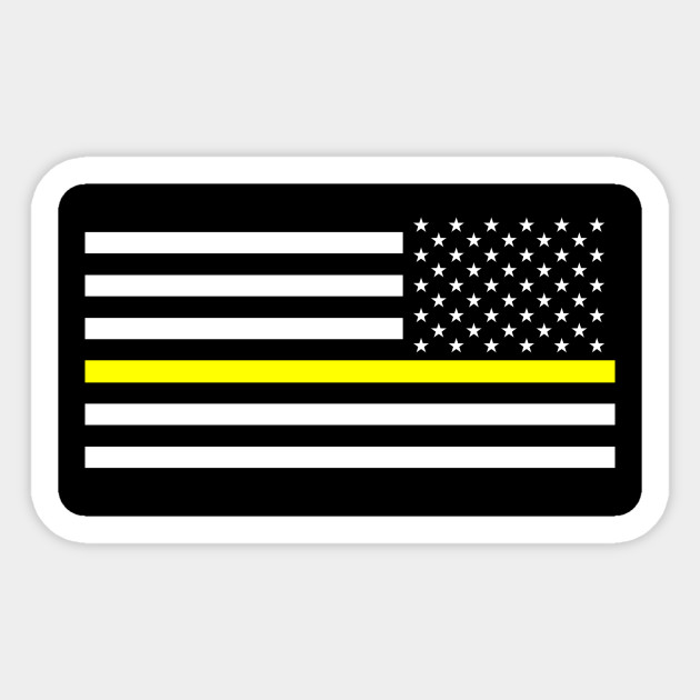 Thin Gold Line Emergency Dispatcher Sticker Teepublic