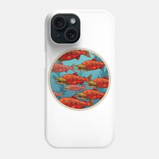 Round Fish Stamp Phone Case