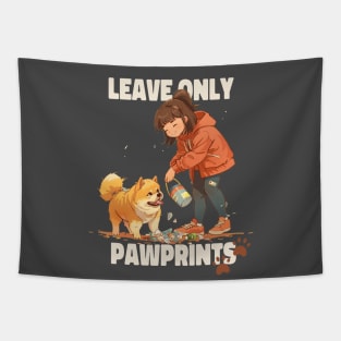 Leave Only Pawprints Tapestry