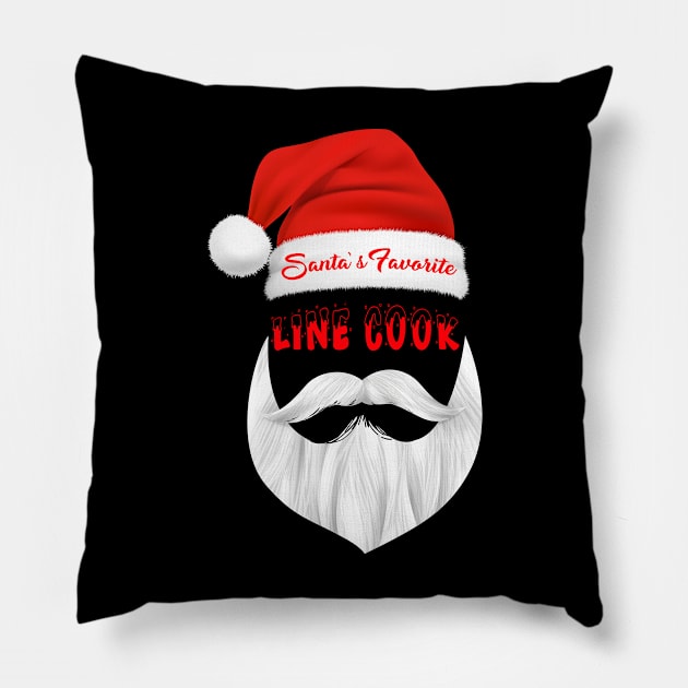 Santa's Favorite Line Cook Funny Christmas Gifts Pillow by caydennelders