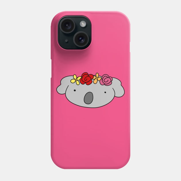 Flower Crown Koala Face Phone Case by saradaboru