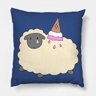 Sad Icecream Cone Sheep Pillow