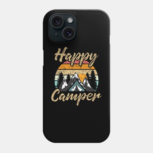 Funny Camping Hiking Lover Present Happy Camper Gift Phone Case by Mitsue Kersting