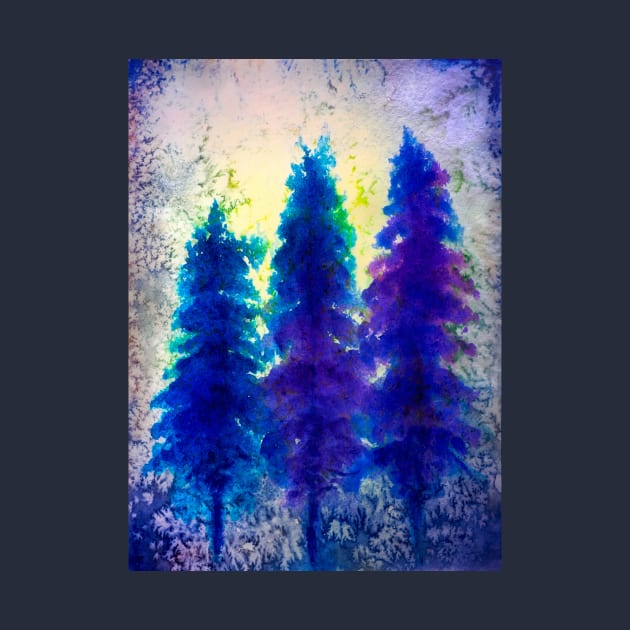 Blue Pine trees by redwitchart