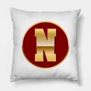 Gold letter N Pillow