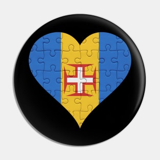 Madeiran Jigsaw Puzzle Heart Design - Gift for Madeiran With Madeira Roots Pin