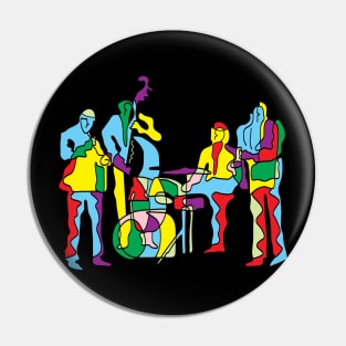 Colorful Jazz Band Modern Art Style Pin