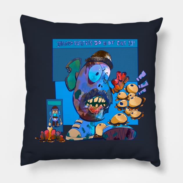 Mr. Zomtato Head Pillow by Ninjanese_art