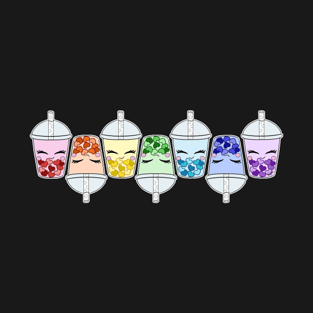 Boba Tea Rainbow Line by Happy Taco Studio