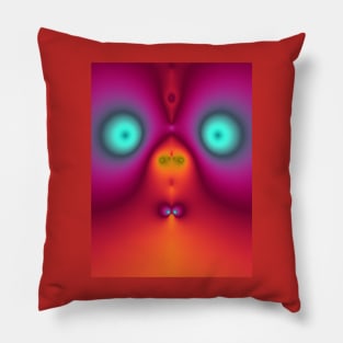 Cute fractal face three Pillow