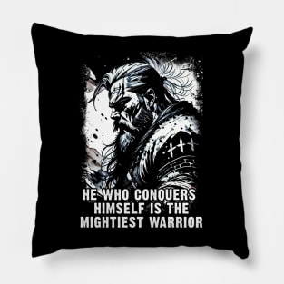 Ancient viking warrior Norse Mythology Powerful words of wisdom courage strength and bravery Pillow