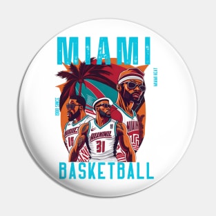 Miami heat basketball  vector graphic design Pin