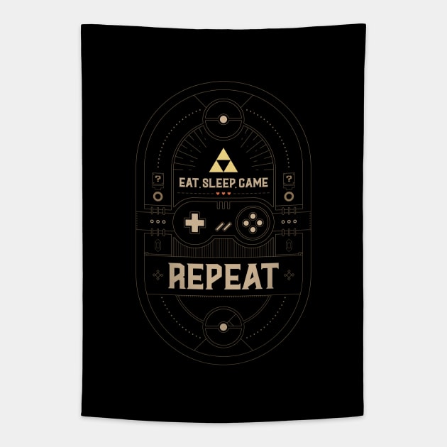 Eat Sleep Game Tapestry by BadBox