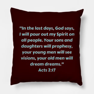 Bible Verse Acts 2:17 Pillow