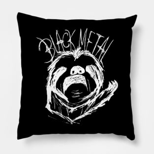 Dark and Gritty Black Metal Sloth Meme Pillow