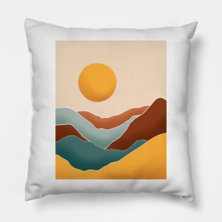 Modern Earthy Tones Mountains 36 Pillow