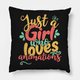 Just A Girl Who Loves Animations Gift graphic Pillow