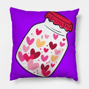 Jar of colored hearts Pillow