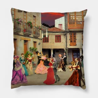 Dancing in the Plaza da Leña (Pontevedra) Pillow