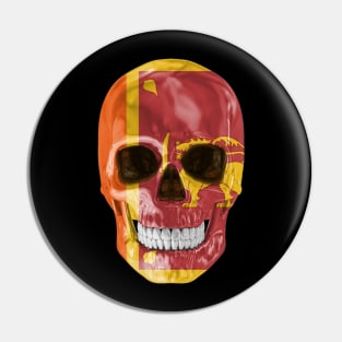 Sri Lanka Flag Skull - Gift for Sri Lankan With Roots From Sri Lanka Pin