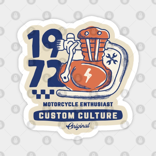 Engine motorcycle custom culture Magnet by hendijulyandi