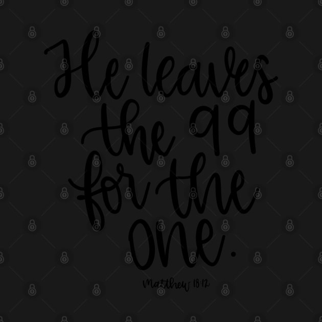 He leaves the 99 for the one - Matthew 18:12 by elizabethsdoodles