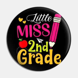 Little Miss 2nd Grade Cute Back To School Hello Second Grade Pin