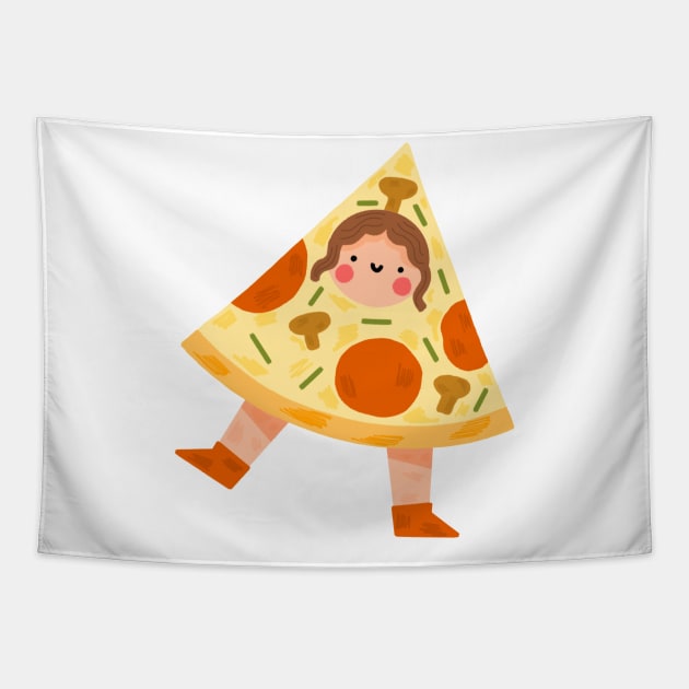 Pizza girl Tapestry by Mangayubecik