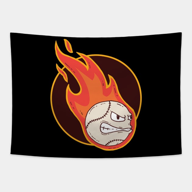 Fire Baseball Tapestry by MajorCompany